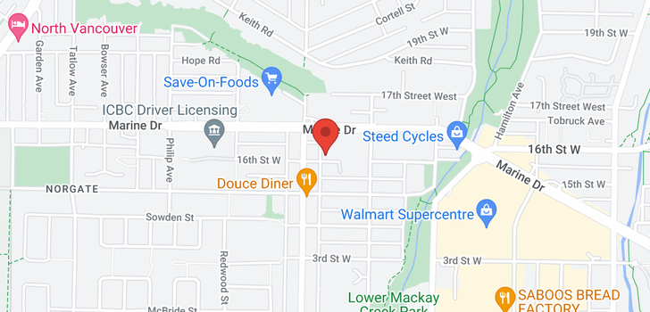 map of 309 1182 W 16TH STREET